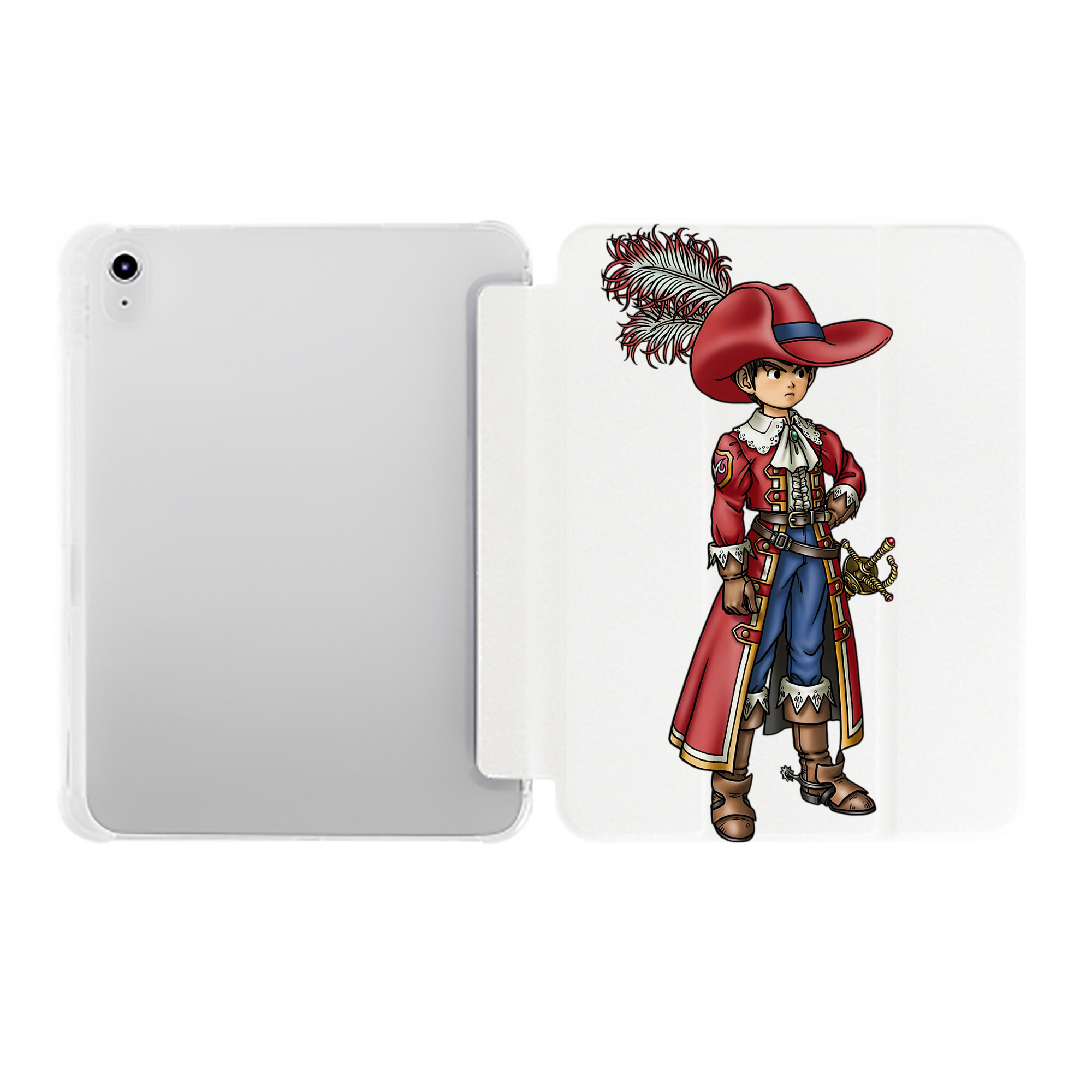 （画像用） ドラゴンクエスト Doragon Kuesuto Dragon Quest IPad ケース ペン収納付き 三つ折りスタンド PUレザー×シリコン 対応機種9.5/10.5/10.9インチ